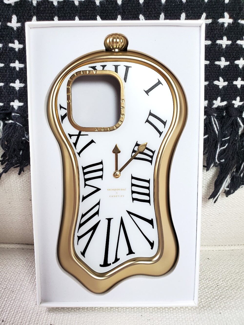 Casetify Salvador Dalí Melting Clock iPhone Case Gold & White